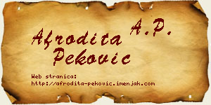 Afrodita Peković vizit kartica